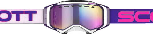Scott Prospect snow goggles in purple and pink with enhancer purple chrome lens, designed for winter sports and snowboarding.