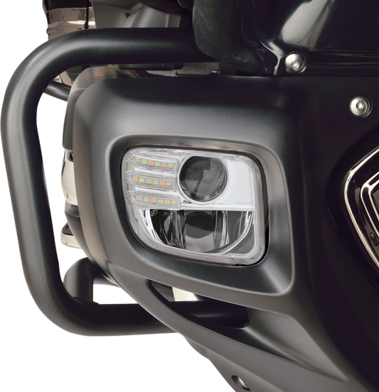 Bill's Exhausts Show Chrome LED Fog Lights Kit for 2012-2017 Honda Gold Wing GL1800 motorcycle, engine lighting accessory