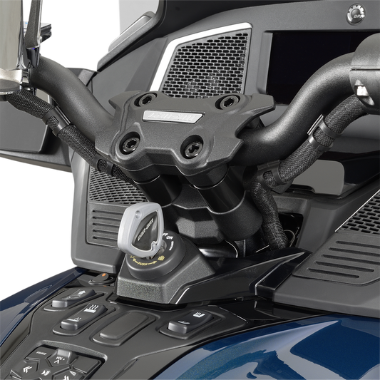Chrome Show Riser Kit for Spyder 41-204 engine by Bill's Exhausts, featuring polished chrome finish and installation components.