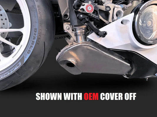 Bill's Exhausts Vandemon titanium slip-on exhaust for Ducati Panigale V4, V4S, V4R, and Streetfighter V4, in stealth finish.