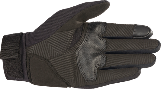 Alpinestars Reef Gloves in black with reflective details, large size, designed for motorcycle riding.