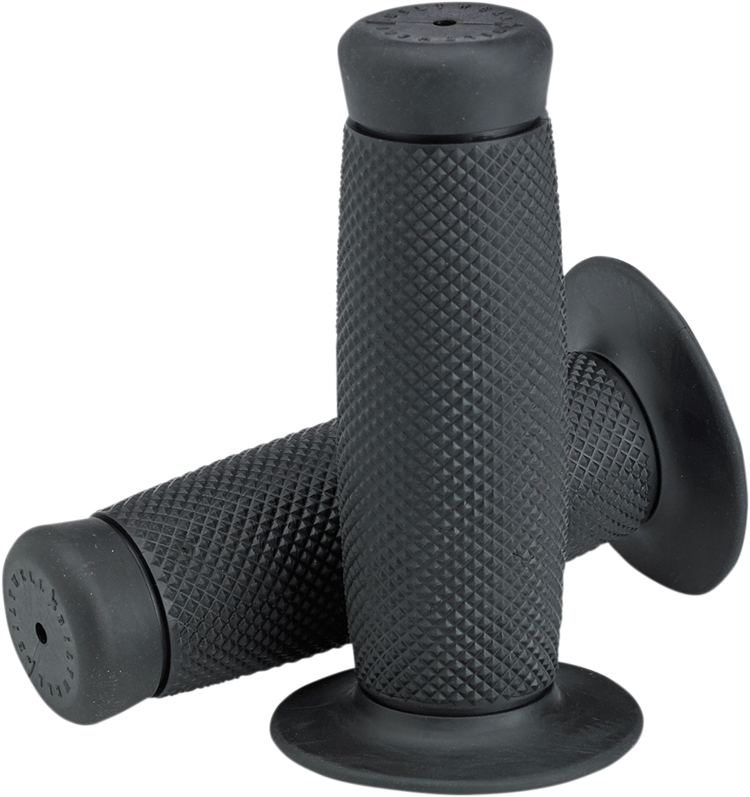Black BILTWELL Renegade 1-inch motorcycle grips from Bill's Exhausts, featuring textured rubber for secure handling.