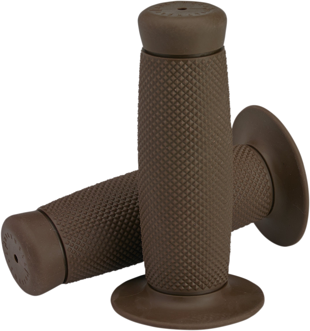 BILTWELL Renegade 1-inch motorcycle grips in chocolate color, made for bikes, featuring textured rubber for better grip.