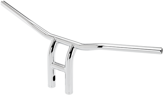 Chrome Biltwell Tyson XL Pullback Handlebars for motorcycles, 10-inch wide, durable handlebar from Bill's Exhausts.