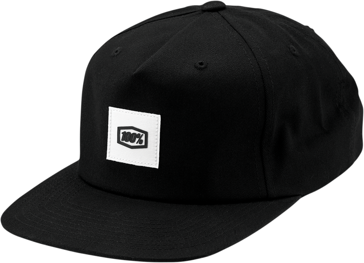 Black Lincoln snapback hat by Bill's Exhausts, featuring a structured crown and adjustable one-size fit.