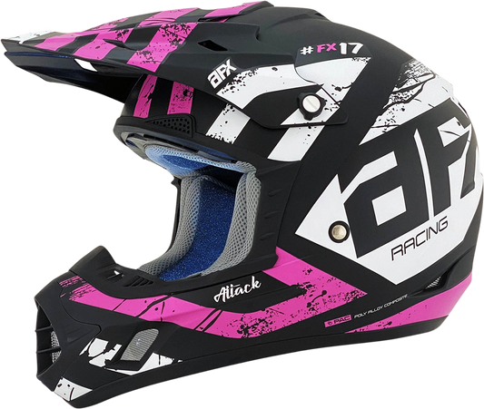 Bill's Exhausts AFX FX-17 Attack helmet in matte black and high-visibility yellow, size XS, with sleek helmet design.