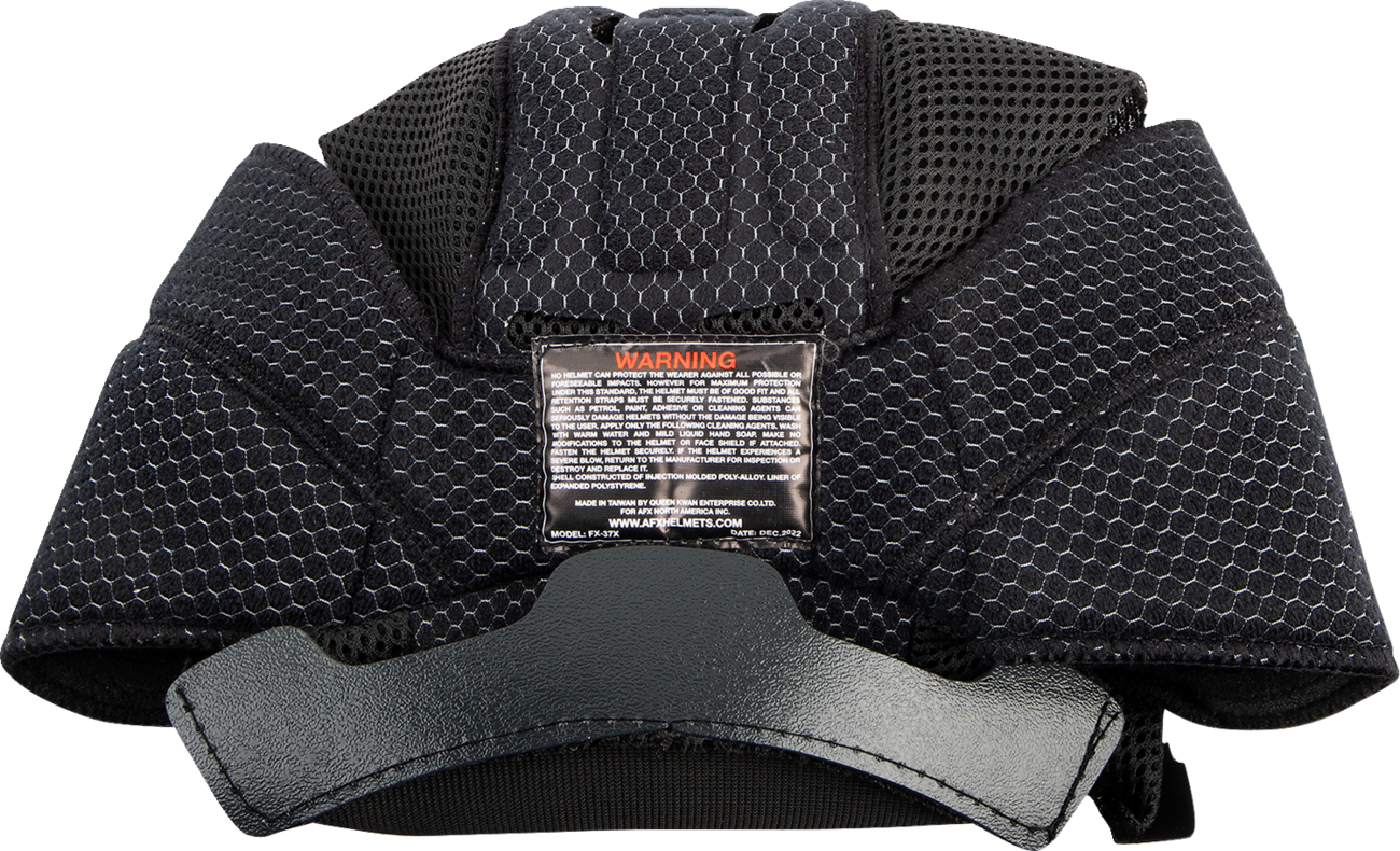 Black AFX FX-37X liner helmet in XS size from Bill's Exhausts, shown with interior padding and helmet shell.