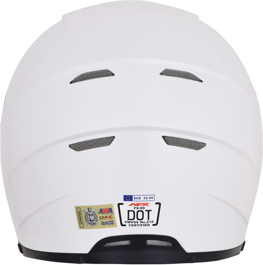 Pearl white AFX FX-99 helmet in XL size, featuring a sleek motorcycle helmet design by Bill's Exhausts