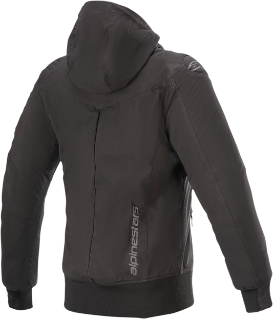 Black ALPINESTARS Stella Sektor v2 Tech Hoodie for women, size 2XL, with a sleek design and technical fabric details.