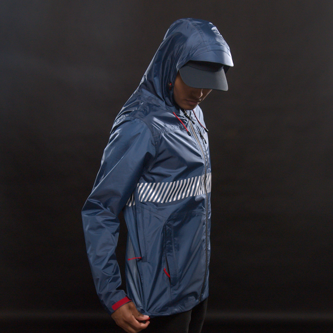 Alpinestars Fusion Rain Jacket in navy, 2XL, lightweight waterproof jacket with hood, designed for outdoor protection.
