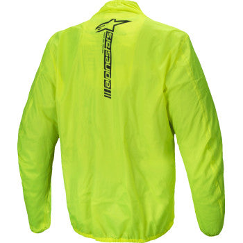 Yellow Fluo ALPINESTARS Hurricane Rain v2 jacket in large size, showcasing waterproof material and sporty design.