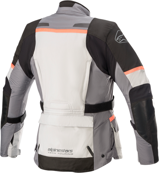 Alpinestars Stella Andes V3 Gray motorcycle jacket in 2XL, featuring protective armor and stylish design.