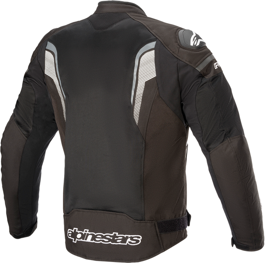 Alpinestars T-GP Plus R Air Jacket in black, gray, and white, 4XL, featuring protective armor and ventilated design.