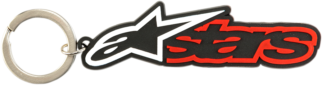 Alpinestars Blaze red and black key fob with brand logo, designed for motorcycle or car keys.