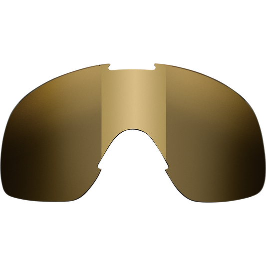 BILTWELL Overland Goggle Lens in gold and smoke mirror finish, designed for motorcycle goggles by Bill's Exhausts.
