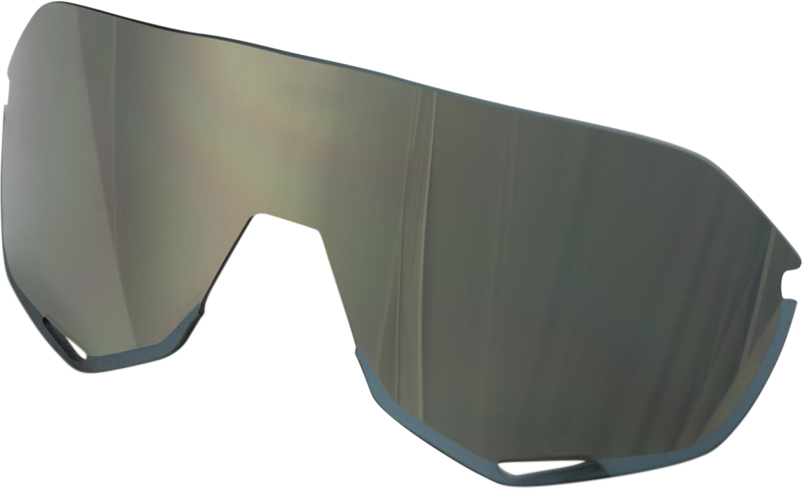 Bill's Exhausts 100% S2 lens with soft gold mirror finish, showing reflective surface and lens curvature.