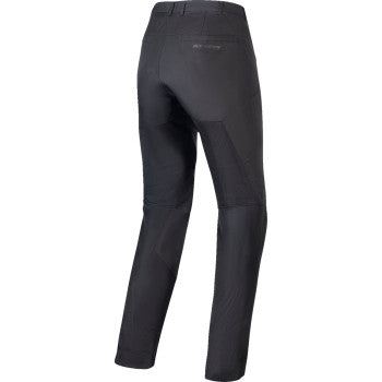 Alpinestars Stella C-1 black motorcycle pants, large size, with reinforced panels and sleek design for riding comfort.
