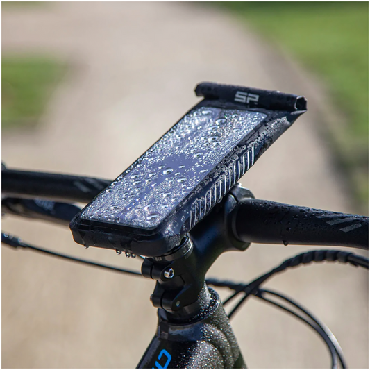 Bill's Exhausts SP CONNECT SPC+ universal medium phone case shown on a phone, designed for secure protection and easy access.