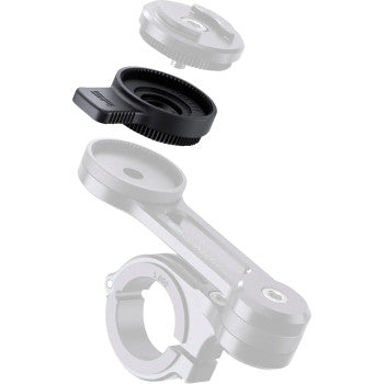 Bill's Exhausts SP CONNECT Module phone mount accessory with rotation feature for secure smartphone attachment.