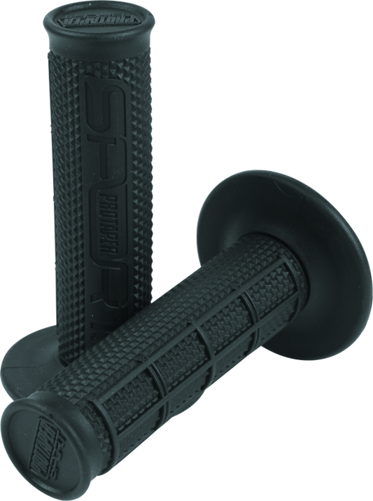 Black ProTaper Sport 1/2 Waffle Grips on motorcycle handlebar, showcasing textured rubber surface for improved grip and control.