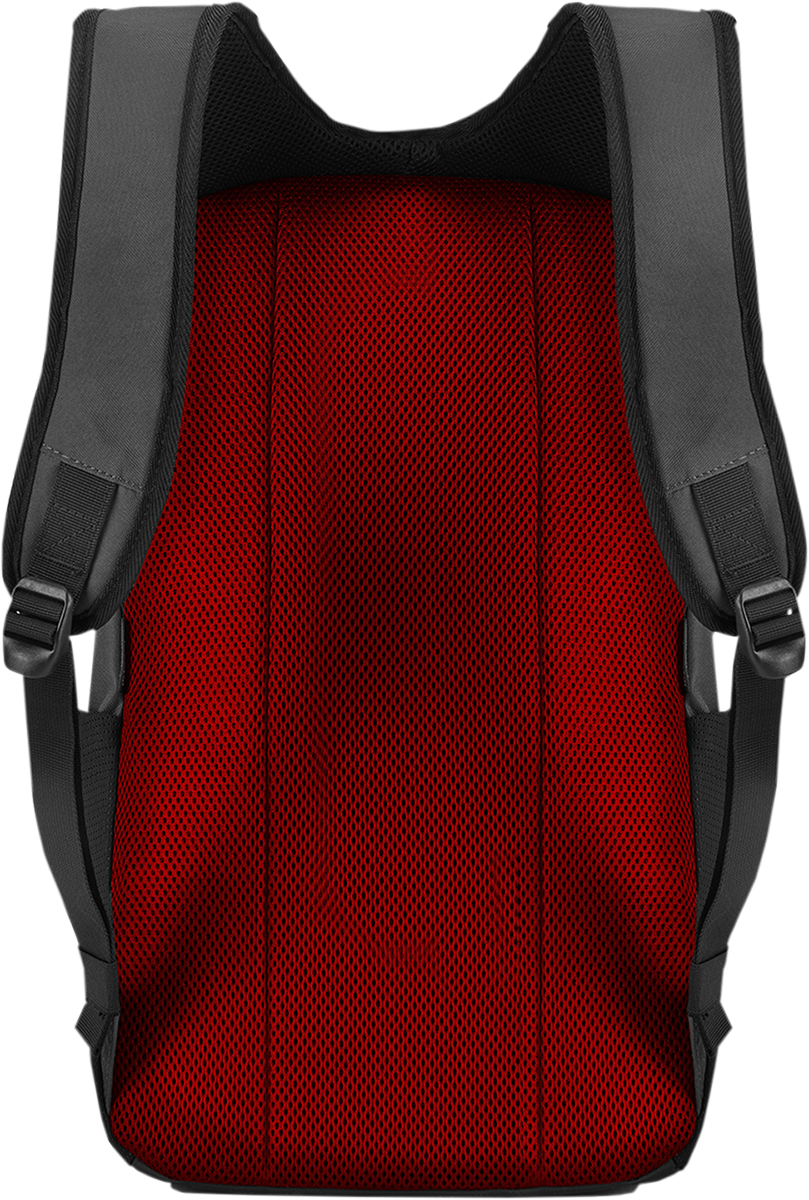 Alpinestars GFX V2 Backpack in black and red, designed for protective gear storage, with padded straps and durable material.
