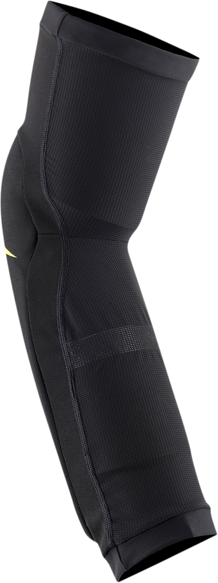 Alpinestars Paragon Plus Knee and Shin Guards in black and acid yellow, XS size, protective gear for motocross or riding safety.
