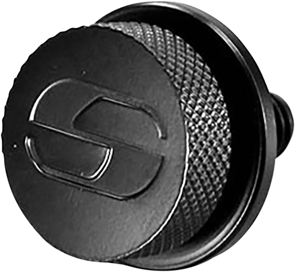 Black Saddlemen 1-1/4-inch 28-seat knob for motorcycle seats, designed by Bill's Exhausts, with a durable metal finish.