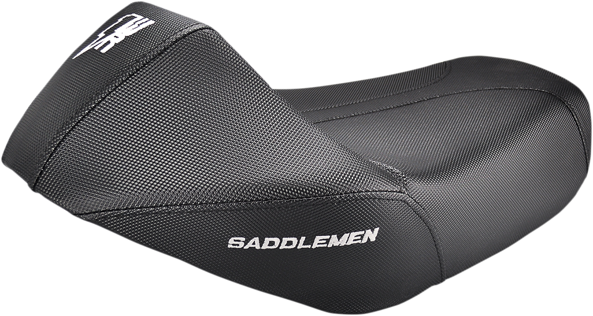 SADDLEMEN 1WR Gripper Seat XL for motorcycle, black leather with textured grip surface, designed for comfort and style.