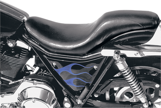 Bill's Exhausts Saddlemens Seat Profiler in black smooth finish designed for FXR motorcycles, providing comfortable seating.