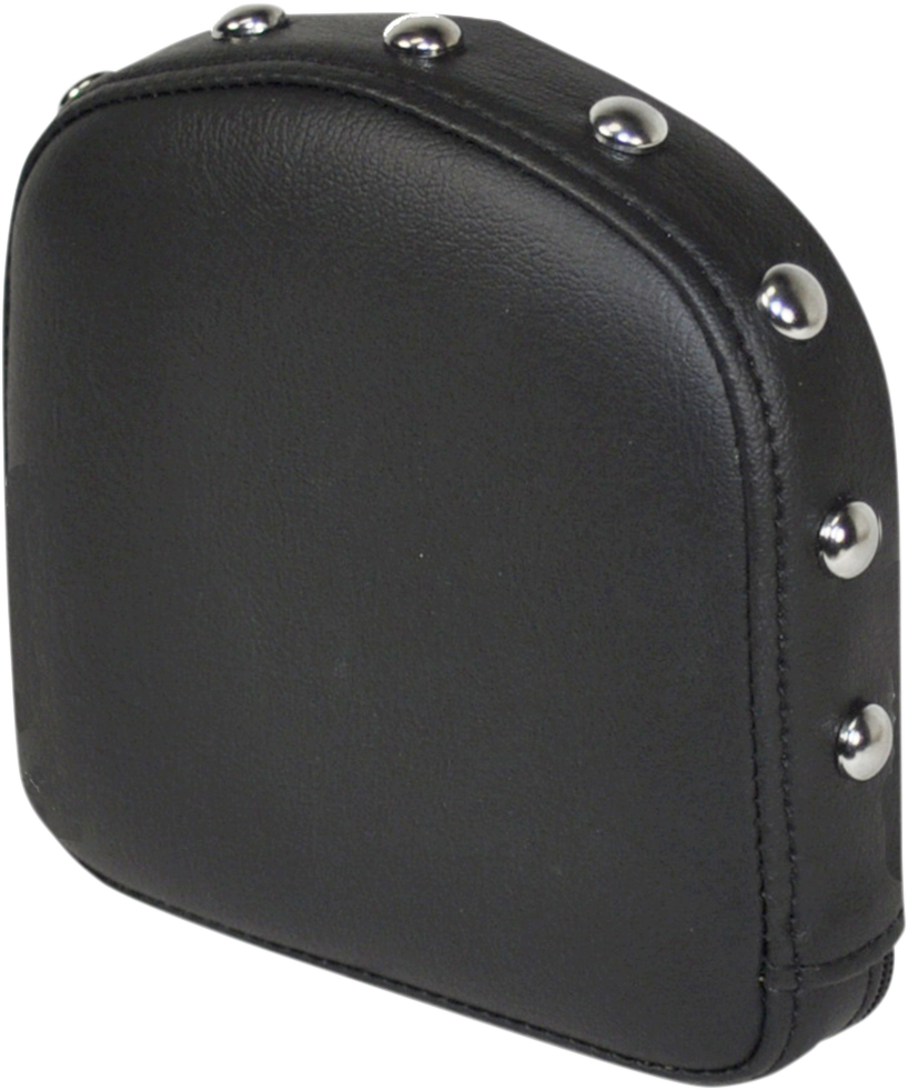 Studded Renegade Sissy Pad seat for motorcycles by Saddlemens, featuring leather with metal stud embellishments.