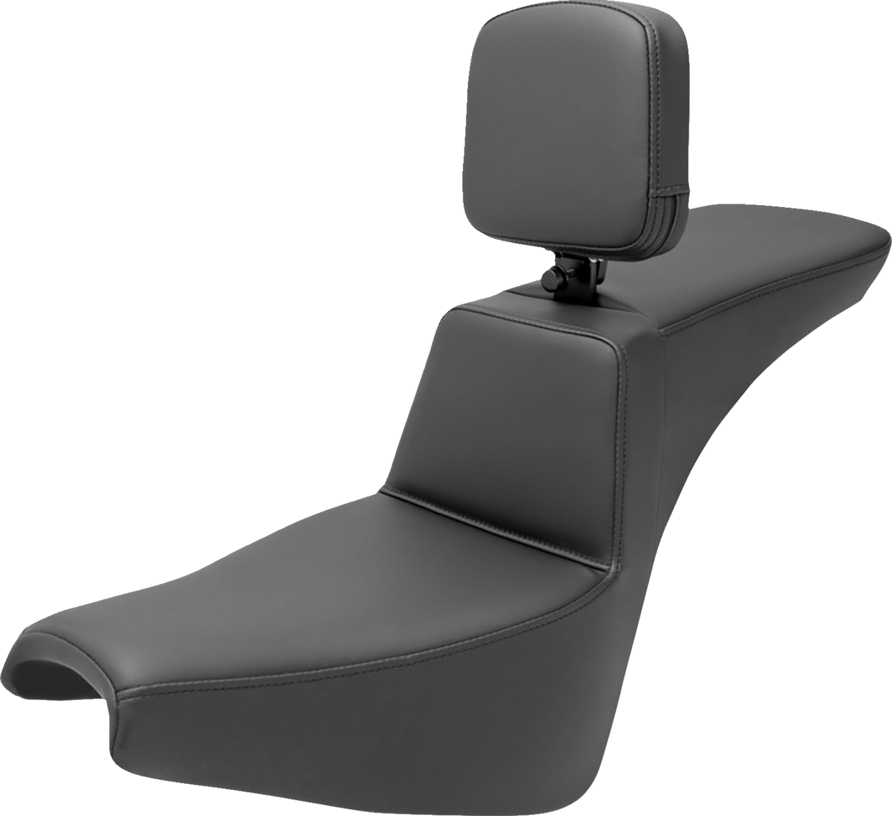 Bill's Exhausts SADDLEMEN Tour Step Up Seat with rider backrest for FXBB/FXST 2018-2022, plain design, motorcycle seat.