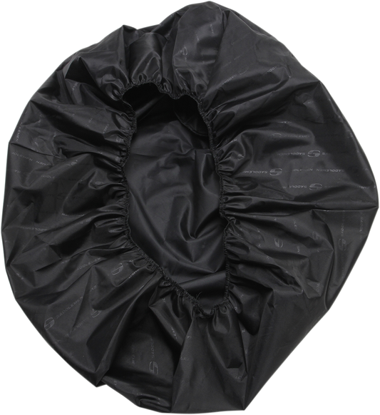 Bill's Exhausts SADDLEMEN XL Explorer rain seat cover with backrest for motorcycle seat, showing waterproof material and backrest support.