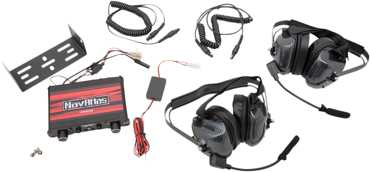 Bill's Exhausts NAVATLAS Intercom System behind-the-head headset with speakers for clear communication.