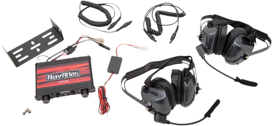 Bill's Exhausts NAVATLAS Intercom System behind-the-head headset with speakers for clear communication.