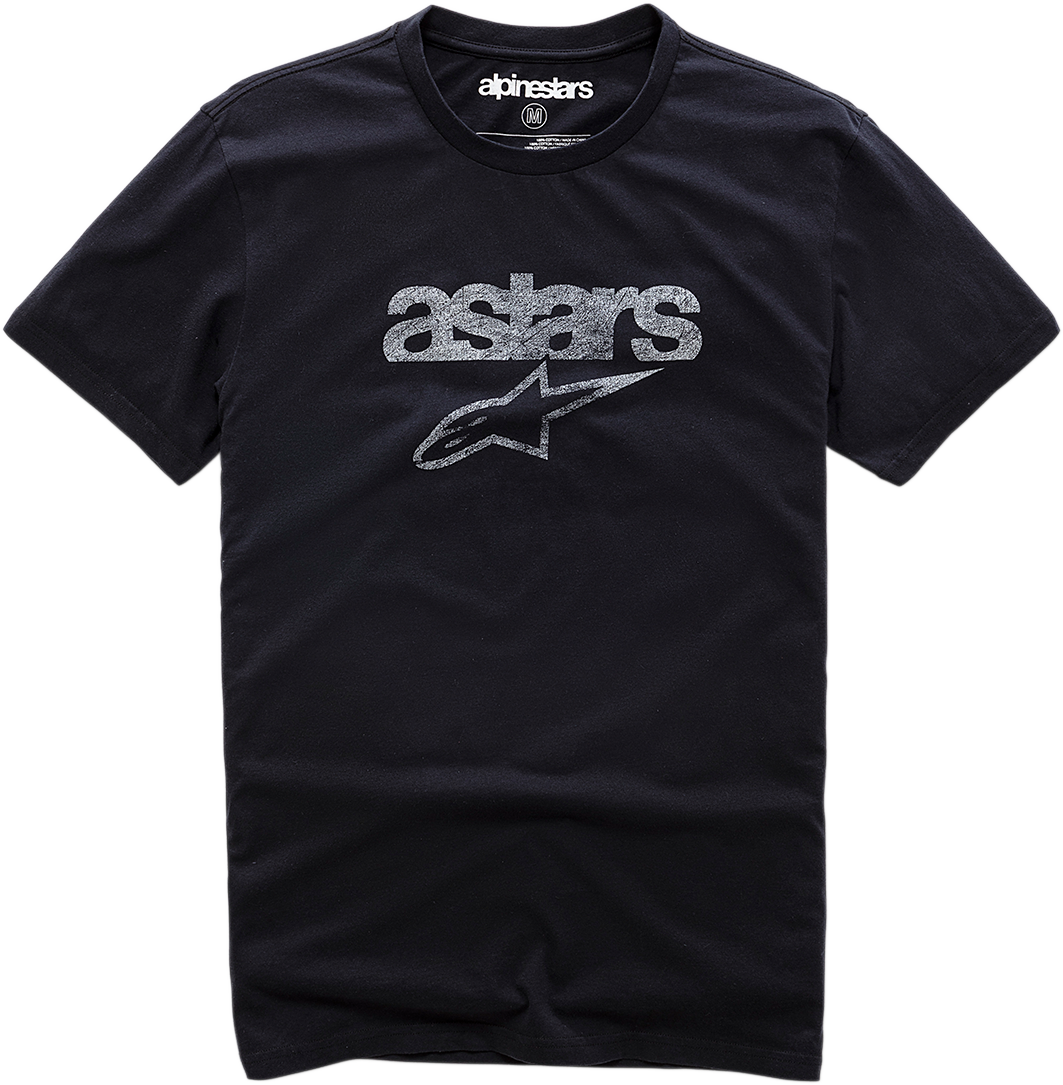 Alpinestars Heritage Blaze Premium T-Shirt in faded black, large size, featuring bold graphic design on the front.