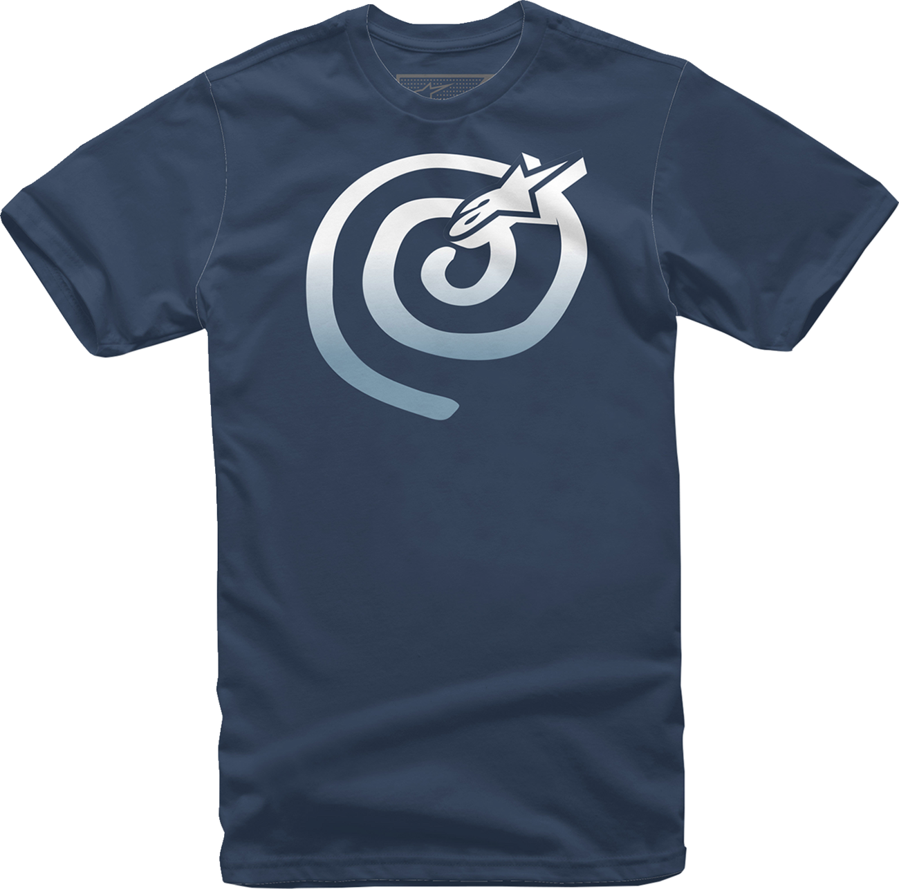 Alpinestars Mantra Faded Navy T-Shirt, men's medium, casual short-sleeve tee with graphic design, on a plain background.
