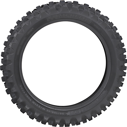 Michelin StarCross 5 Soft rear tire for motocross bikes, size 90/100-16, 51M, designed for off-road racing performance.