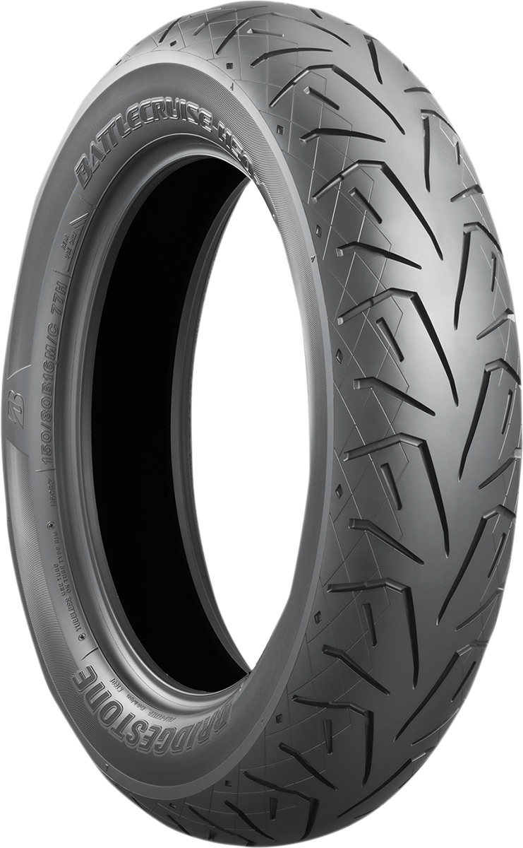 BRIDGESTONE Battlecruise H50 rear motorcycle tire 140/90B16 for American V-Twin bikes, showing tread pattern and sidewall branding.