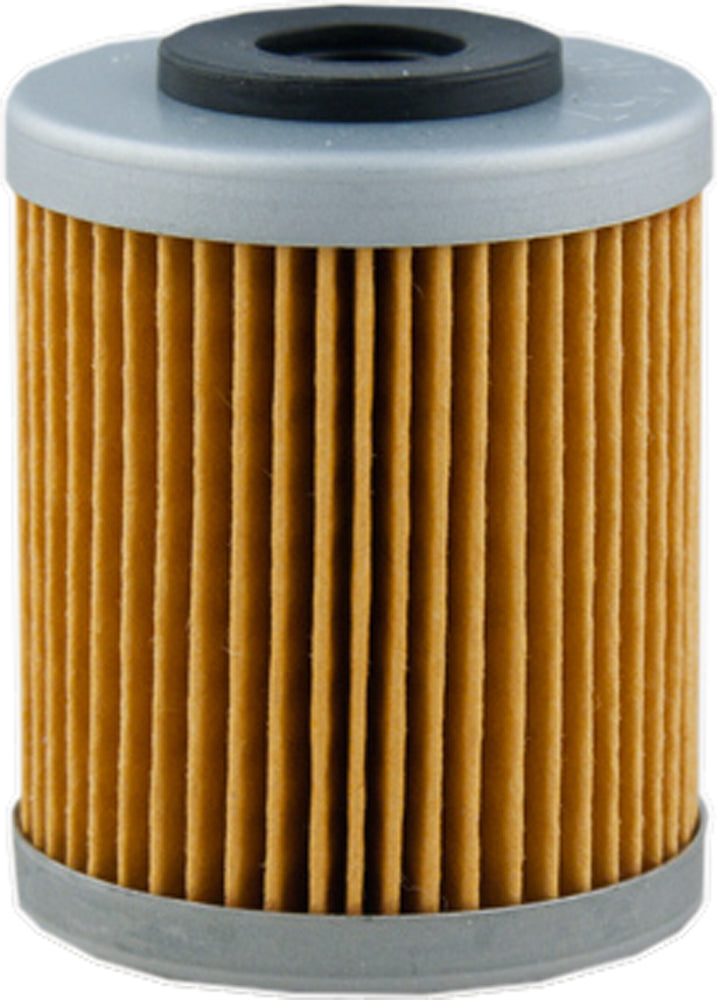 HIFLOFILTRO HF157 motorcycle oil filter showing the cylindrical filter element with brand markings