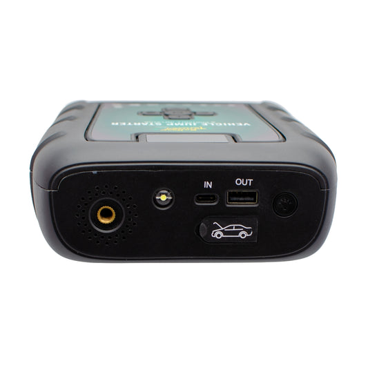 Battery Tender 800A 12V lithium jump starter and tire inflator with multi-purpose functionality, shown with its compact design and controls.
