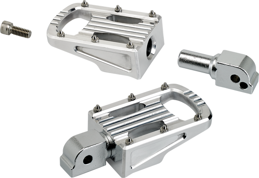 Polished BILTWELL Punisher passenger footpeg for motorcycles with M8 mounting, featuring a sleek body design from Bill's Exhausts.