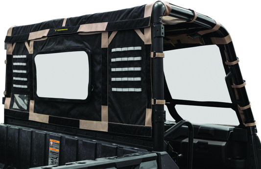 QuadBoss polycarbonate rear window for Polaris Ranger XP and Crew models, providing durability and weather protection.