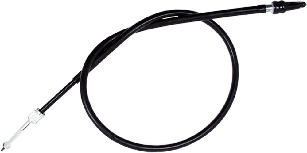Black vinyl motorcycle speedo cable by MOTION PRO, OEM fit for precise installation on motorcycles.