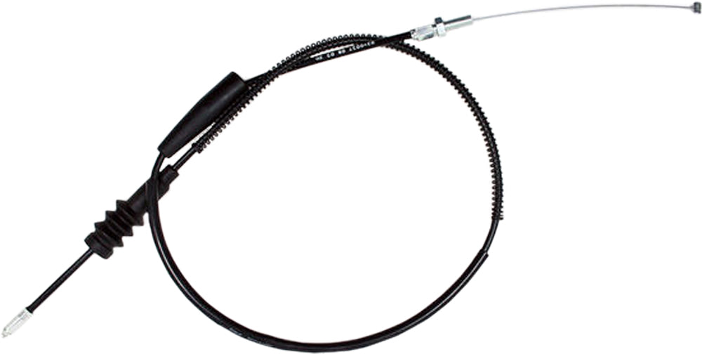 Black vinyl throttle cable by MOTION PRO for motorcycles and powersports vehicles, shown with connectors and cable details.