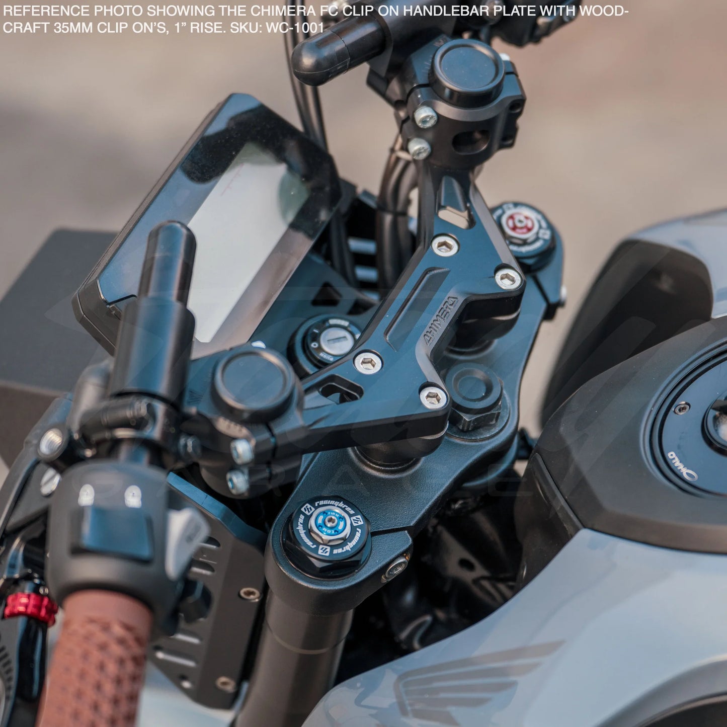 Chimera "FC" Clip On Handle Bar Plate - Honda Grom 125, Monkey 125, Dax 125 (All Years) - Howling Moto