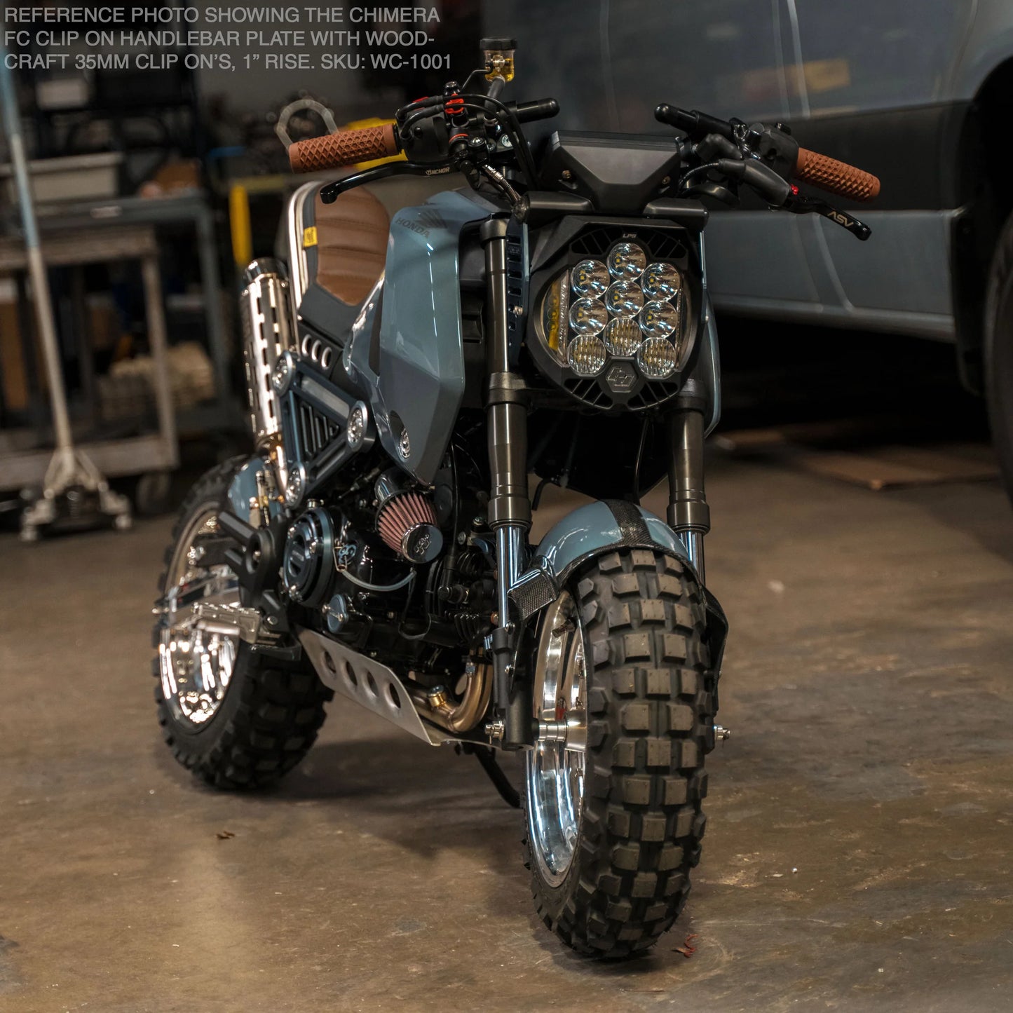 Chimera "FC" Clip On Handle Bar Plate - Honda Grom 125, Monkey 125, Dax 125 (All Years) - Howling Moto