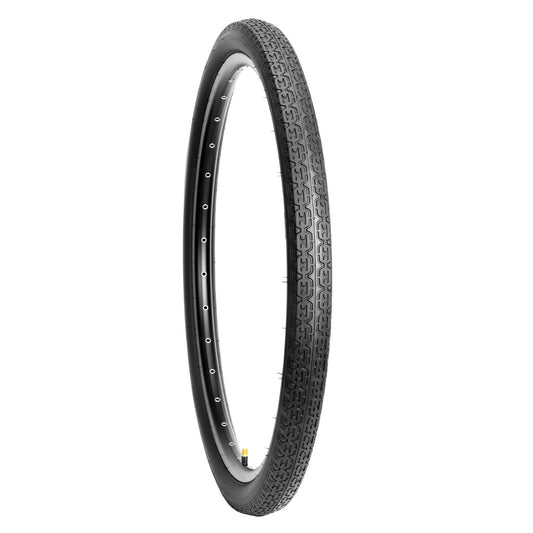 Black 26-inch Hycline Chain Cruises bicycle tire with 2.125-inch width, featuring a sleek single-wall design for durable riding.