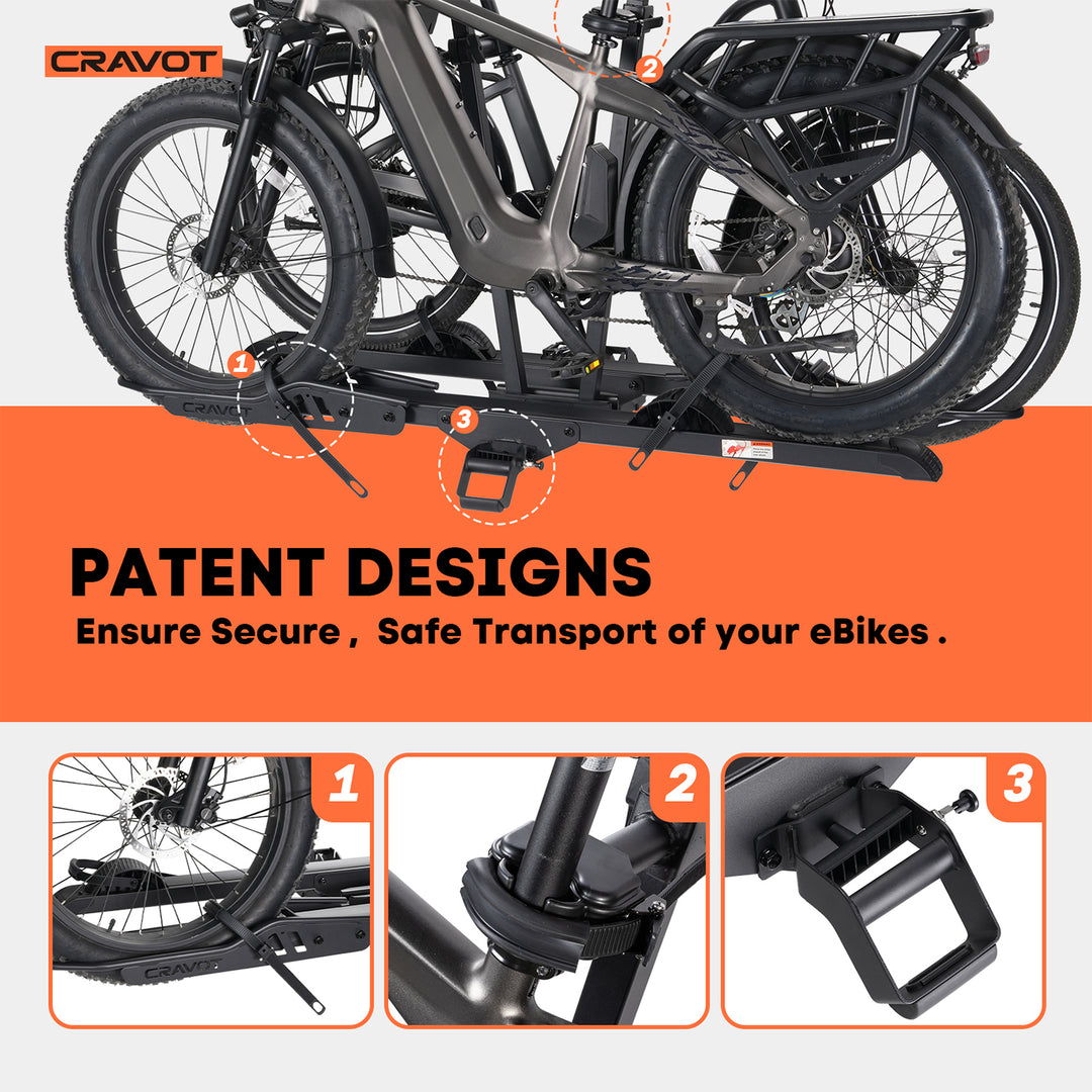 CRAVOT CyberRack E2 Plus Hitch Bike Rack - Howling Moto