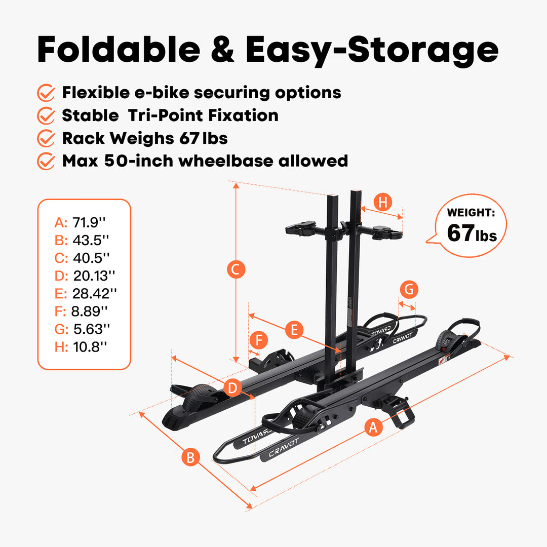 CRAVOT CyberRack E2 Plus Hitch Bike Rack - Howling Moto