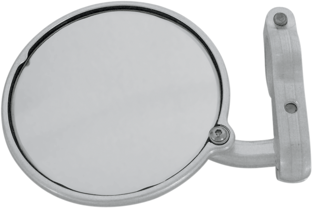 CRG Hindsight Bar End Side View Mirror, round chrome left side mirror for motorcycle handlebars, model HS-201-L